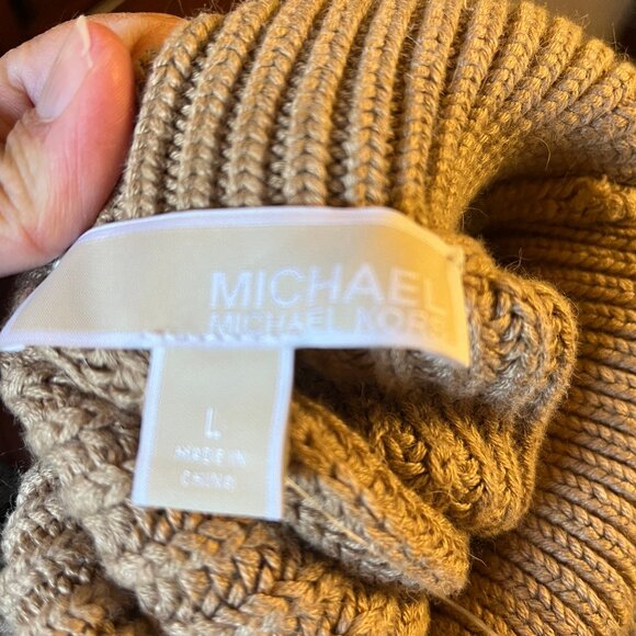 Michael Kors Dark Camel Sleeveless Turtleneck Sweater Size L, NWT - Picture 7 of 9